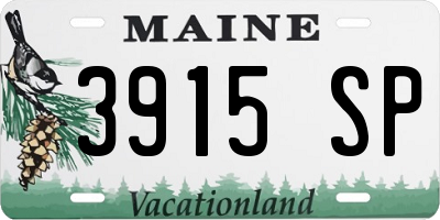 ME license plate 3915SP