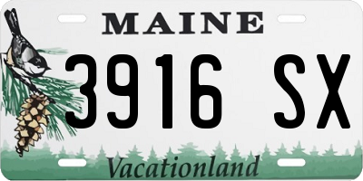 ME license plate 3916SX