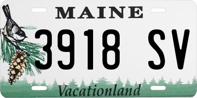 ME license plate 3918SV