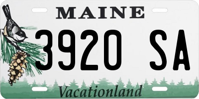 ME license plate 3920SA