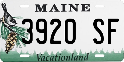 ME license plate 3920SF