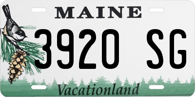 ME license plate 3920SG