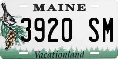 ME license plate 3920SM