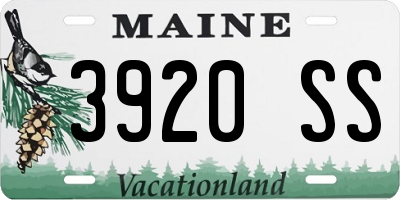 ME license plate 3920SS