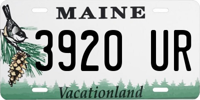 ME license plate 3920UR