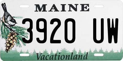 ME license plate 3920UW