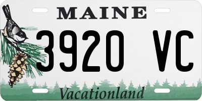 ME license plate 3920VC