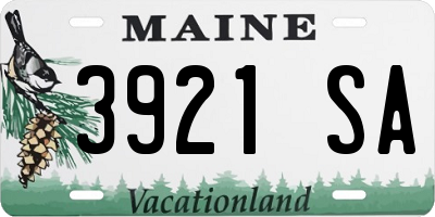 ME license plate 3921SA