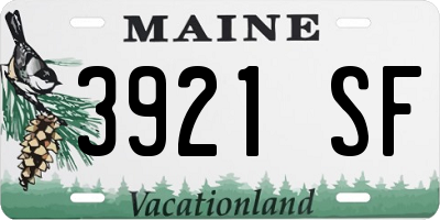 ME license plate 3921SF