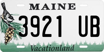 ME license plate 3921UB