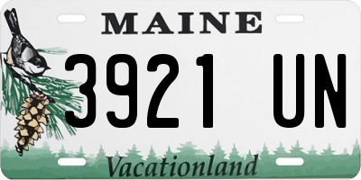 ME license plate 3921UN