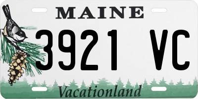 ME license plate 3921VC