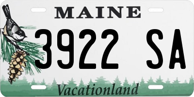 ME license plate 3922SA