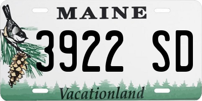 ME license plate 3922SD