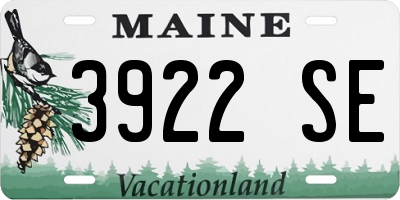 ME license plate 3922SE