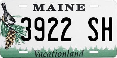 ME license plate 3922SH