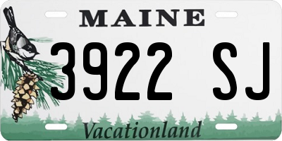 ME license plate 3922SJ