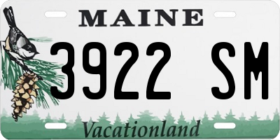 ME license plate 3922SM