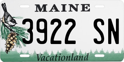ME license plate 3922SN