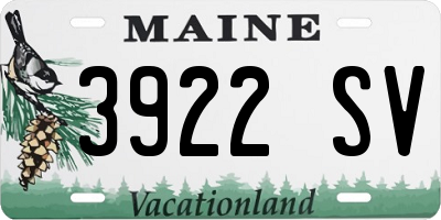 ME license plate 3922SV