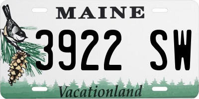 ME license plate 3922SW