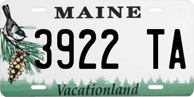 ME license plate 3922TA