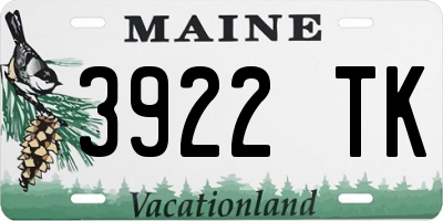 ME license plate 3922TK