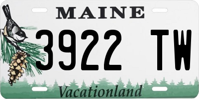 ME license plate 3922TW