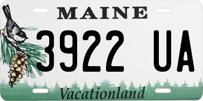 ME license plate 3922UA