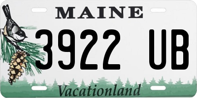 ME license plate 3922UB