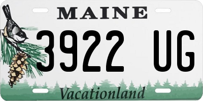 ME license plate 3922UG