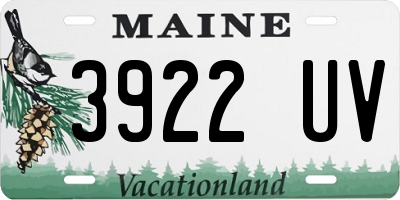 ME license plate 3922UV