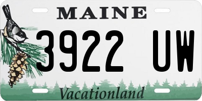 ME license plate 3922UW