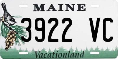 ME license plate 3922VC