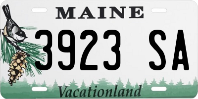 ME license plate 3923SA