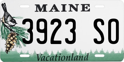 ME license plate 3923SO