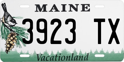 ME license plate 3923TX