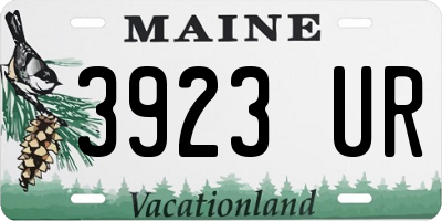 ME license plate 3923UR