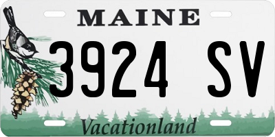 ME license plate 3924SV
