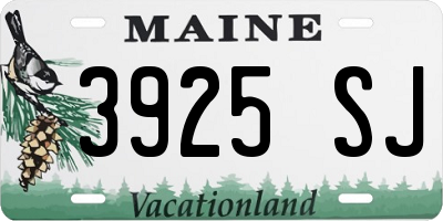 ME license plate 3925SJ
