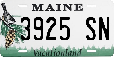 ME license plate 3925SN