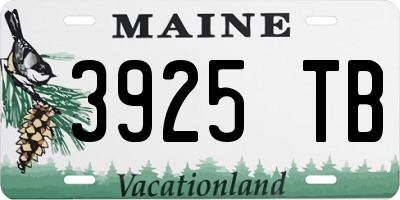ME license plate 3925TB