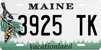 ME license plate 3925TK