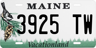 ME license plate 3925TW