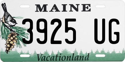 ME license plate 3925UG