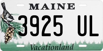 ME license plate 3925UL