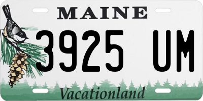 ME license plate 3925UM