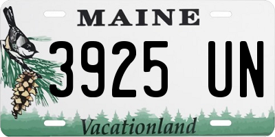 ME license plate 3925UN
