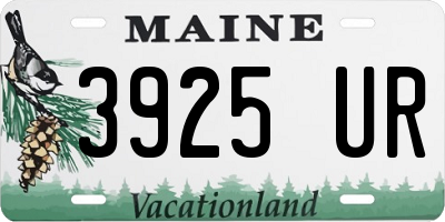 ME license plate 3925UR