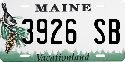 ME license plate 3926SB